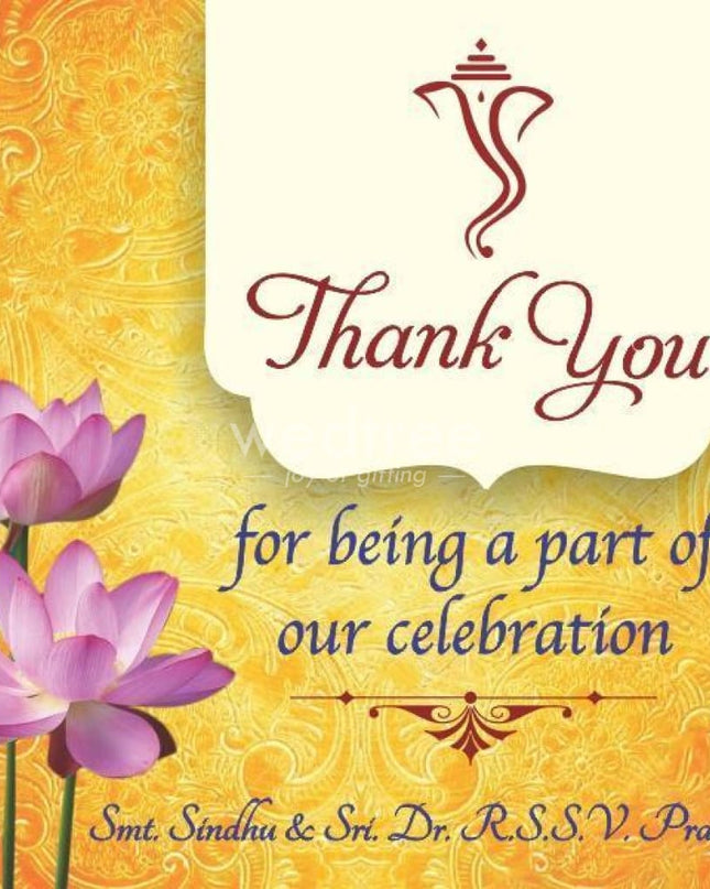Lotus Thank You Card - 2X2
