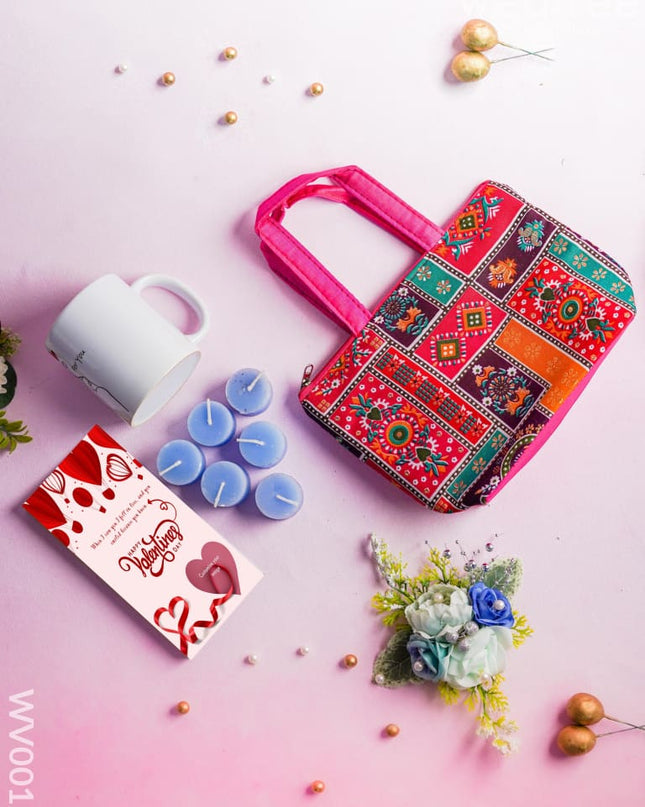 Love Bundle With Hand Bag Customizable Mug Scented Candles And Card - Wv0015 Combos & Hampers