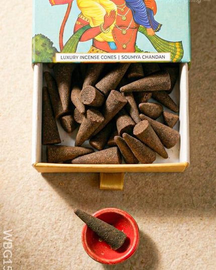 Luxury Incense Cones - Soumya Chandan - WBG1513 - Eco-Friendly RG