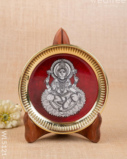 Madhubani Brass Plate - 6 inch - WL5121-1 - Brass Utility