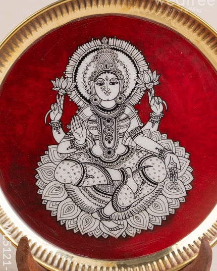 Madhubani Brass Plate - 8 inch - WL5121-2 - Brass Utility