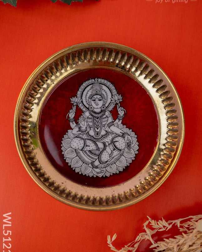 Madhubani Plate - 4 inch - WL5121-3 - Brass Utility