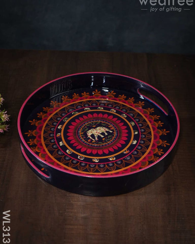 Digital Printed Round Tray (Mandala Art) - Wl3133 Wooden Trays