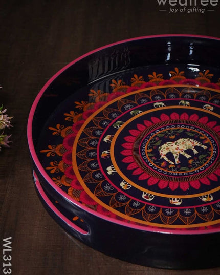 Digital Printed Round Tray (Mandala Art) - Wl3133 Wooden Trays