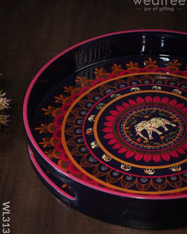 Digital Printed Round Tray (Mandala Art) - Wl3133 Wooden Trays