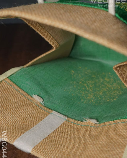Mandala Printed Jute Lunch Bag - Wbg0440 Bags