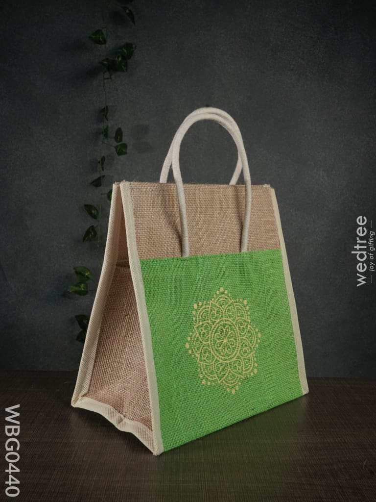 Mandala Printed Jute Lunch Bag - Wbg0440 Bags