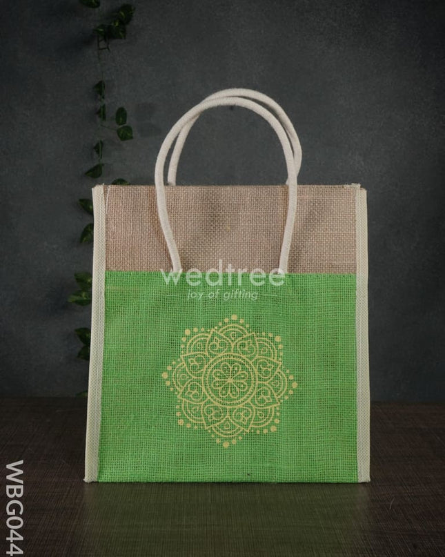 Mandala Printed Jute Lunch Bag - Wbg0440 Bags