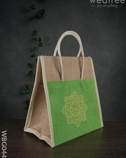 Mandala Printed Jute Lunch Bag - Wbg0440 Bags