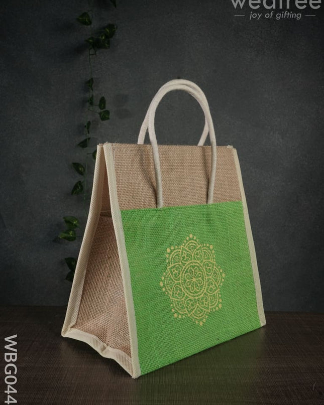 Mandala Printed Jute Lunch Bag - Wbg0440 Bags