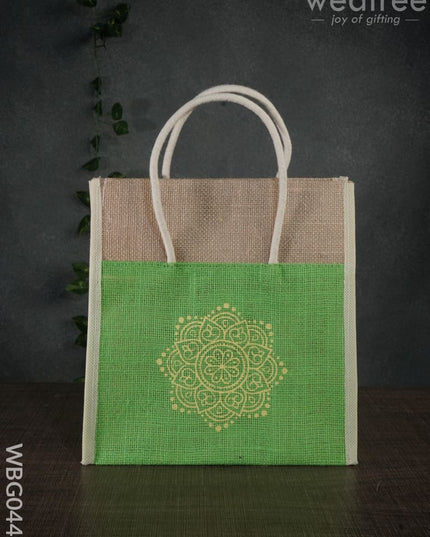 Mandala Printed Jute Lunch Bag - Wbg0440 Bags