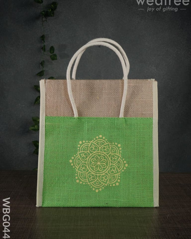 Mandala Printed Jute Lunch Bag - Wbg0440 Bags