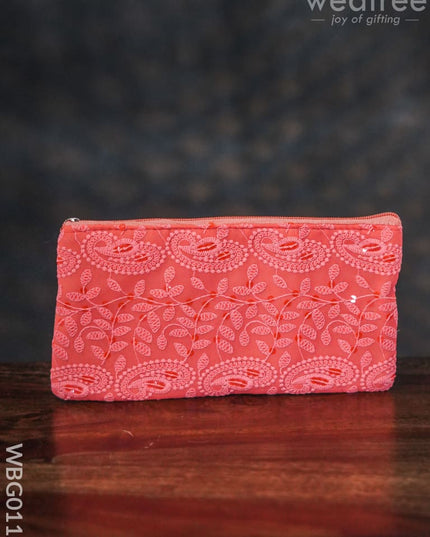 Mango Designed Embroidery Purse With Zipper - Wbg0112 Clutches & Purses