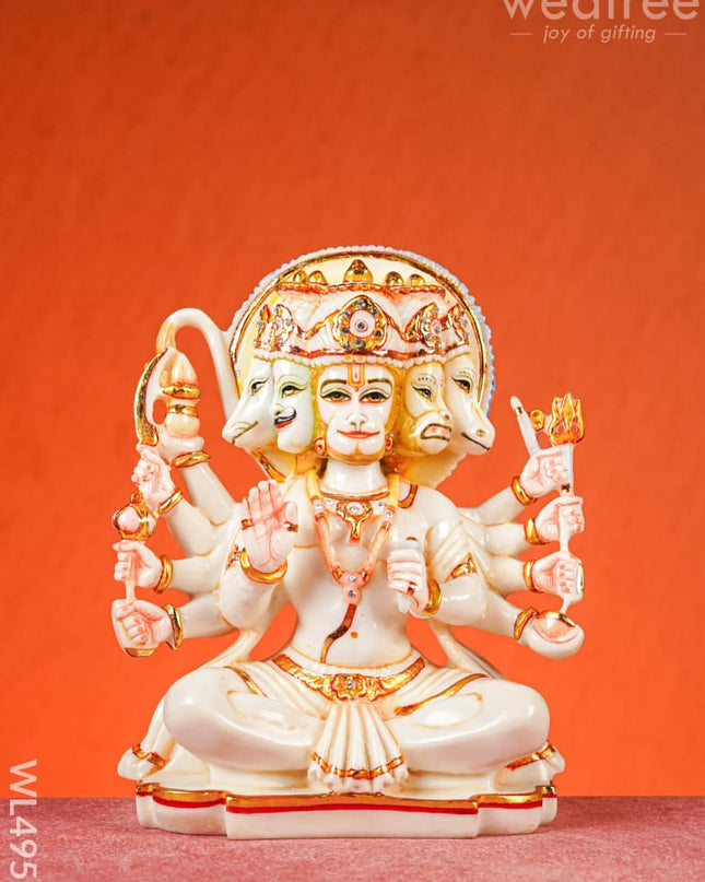 Polyresin Five Face Hanuman Idol - 10 inch - WL4952 Showpieces