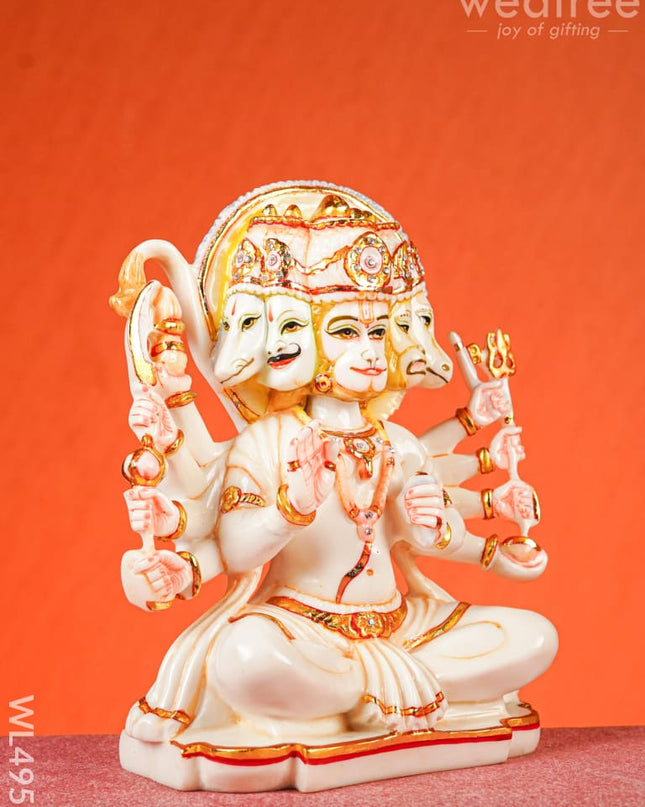 Polyresin Five Face Hanuman Idol - 10 inch - WL4952 Showpieces