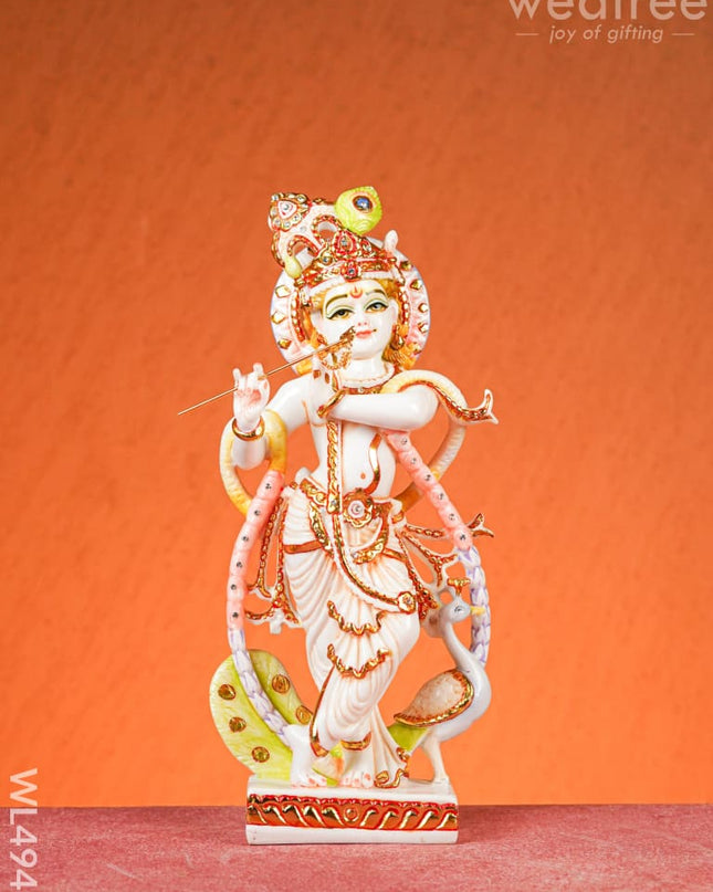 Polyresin Krishna & Radha Idol - 14 inch - WL4949 Showpieces