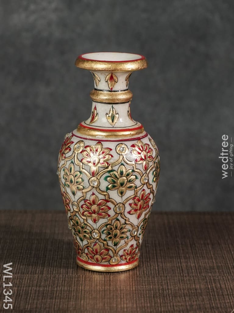 Marble Floral Flower Vase - 6 Inch Wl1345 Decor