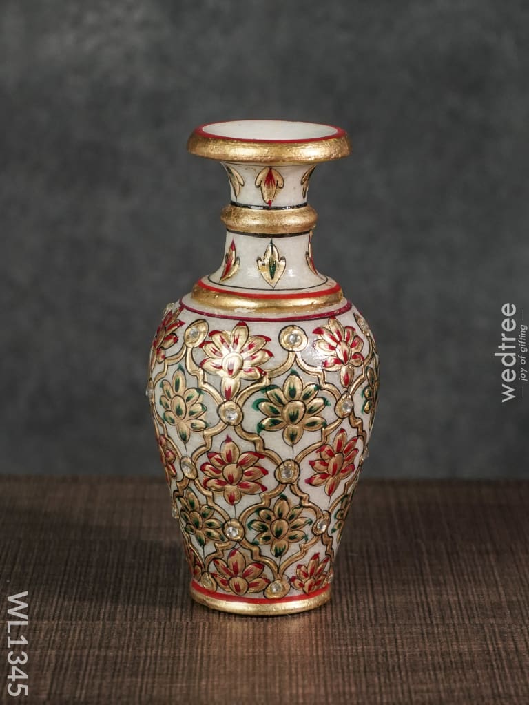 Marble Floral Flower Vase - 6 Inch Wl1345 Decor