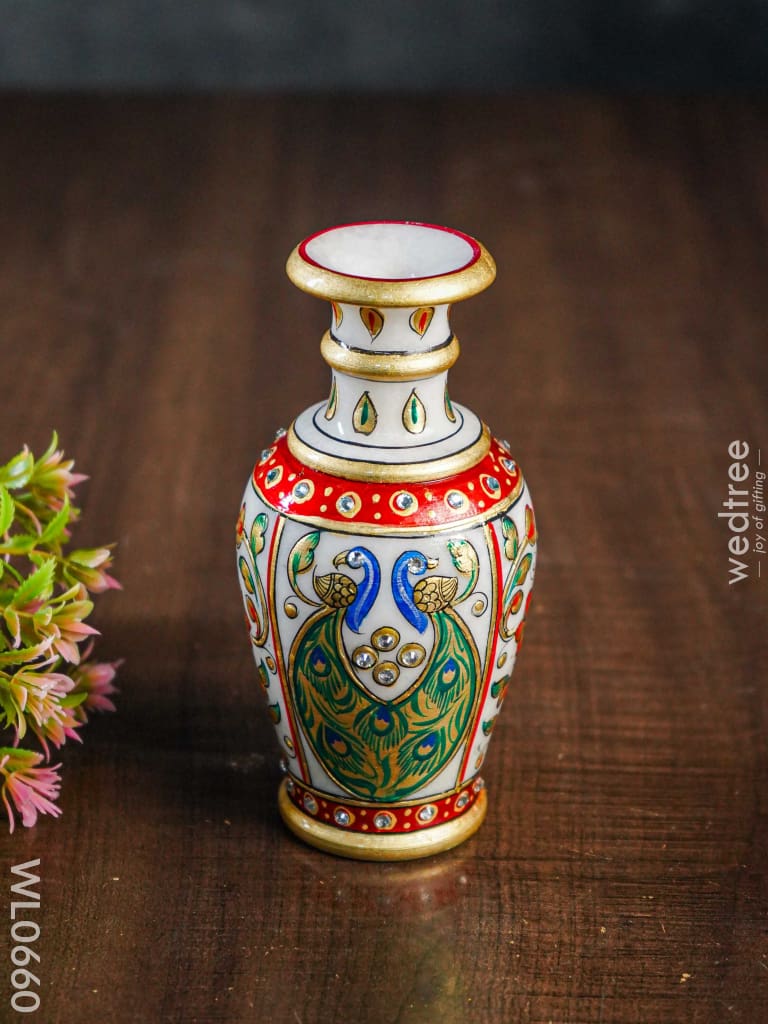 Marble Flower Vase 6 Inch - Wl0660 Decor