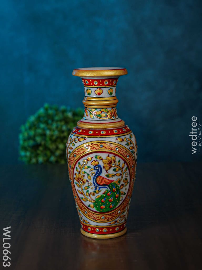 Marble Flower Vase 9 Inch - Wl0663 Decor