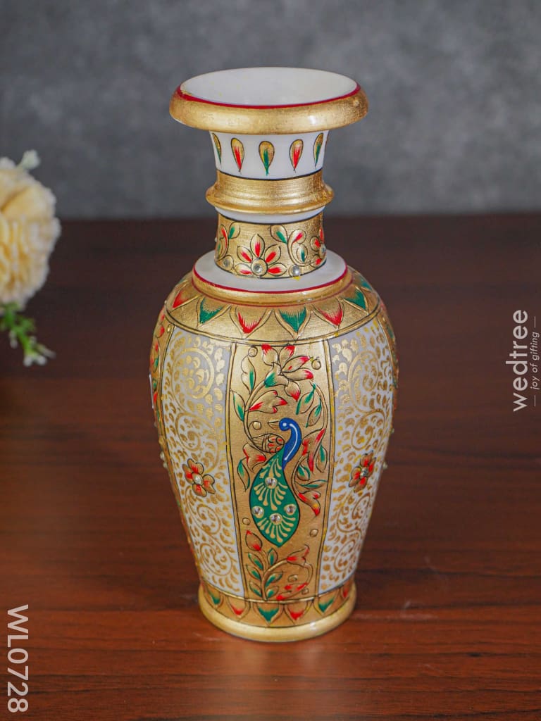 Marble Flower Vase 9 Inch - Wl0728 Decor