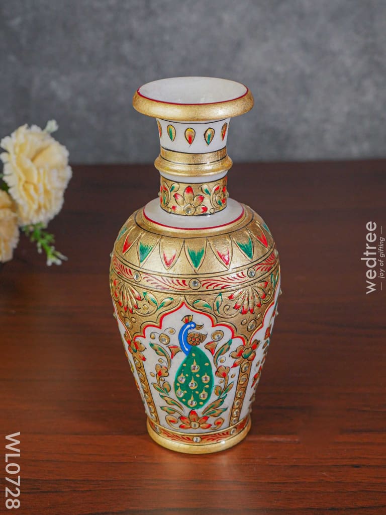 Marble Flower Vase 9 Inch - Wl0728 Decor