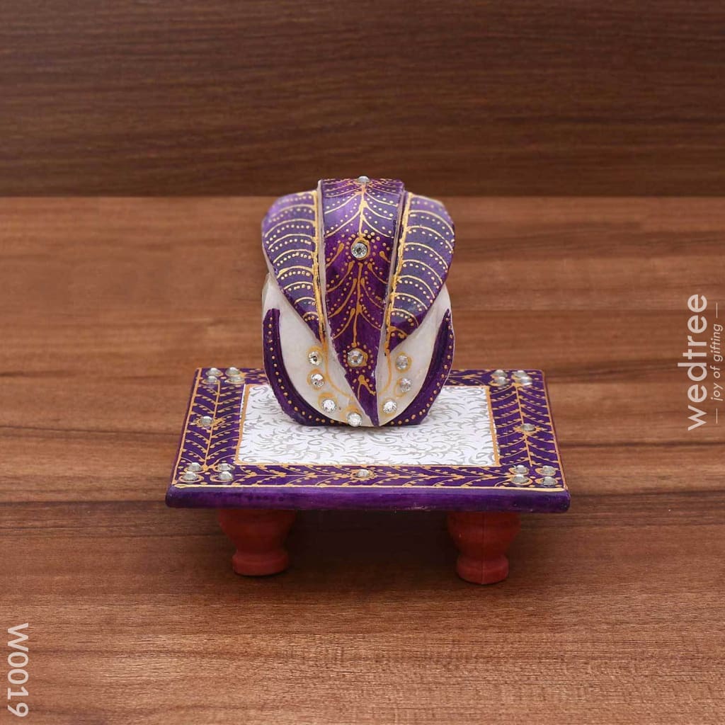 Marble Purple Ganesh Chowki Divine Return Gifts