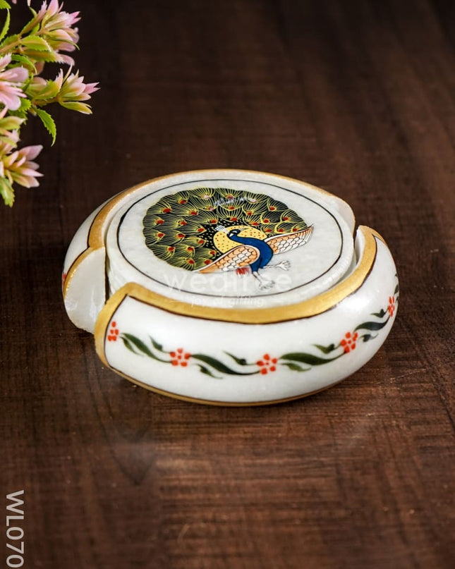 Marble Hand Painted Coaster Set Of 6 - Wl0709 Utilities