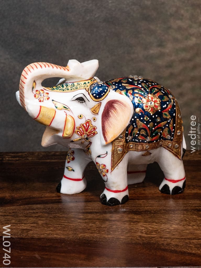 Marble Hand Painted Elephant 6 Inch - Wl0740 Decor