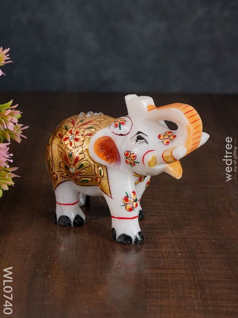 Marble Hand Painted Elephant 6 Inch - Wl0740 Decor