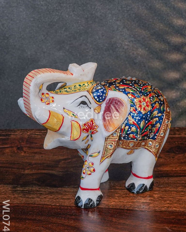 Marble Hand Painted Elephant 6 Inch - Wl0740 Decor