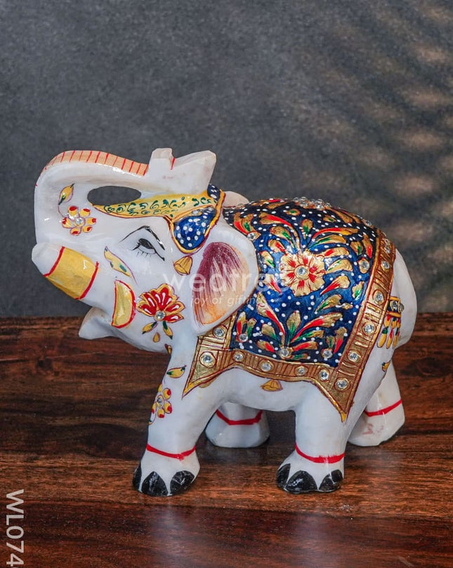 Marble Hand Painted Elephant 6 Inch - Wl0740 Decor