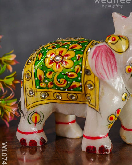Marble Hand Painted Elephant 6 Inch - Wl0741 Decor