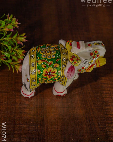 Marble Hand Painted Elephant 6 Inch - Wl0741 Decor