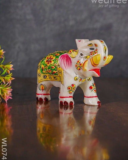 Marble Hand Painted Elephant 6 Inch - Wl0741 Decor
