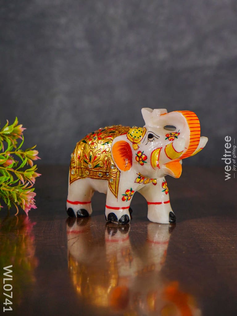 Marble Hand Painted Elephant 6 Inch - Wl0741 Decor