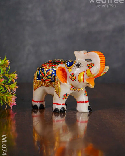 Marble Hand Painted Elephant 6 Inch - Wl0741 Decor