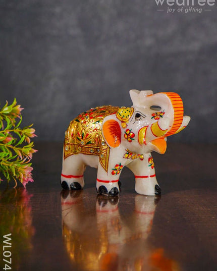 Marble Hand Painted Elephant 6 Inch - Wl0741 Decor