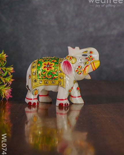Marble Hand Painted Elephant 6 Inch - Wl0741 Decor