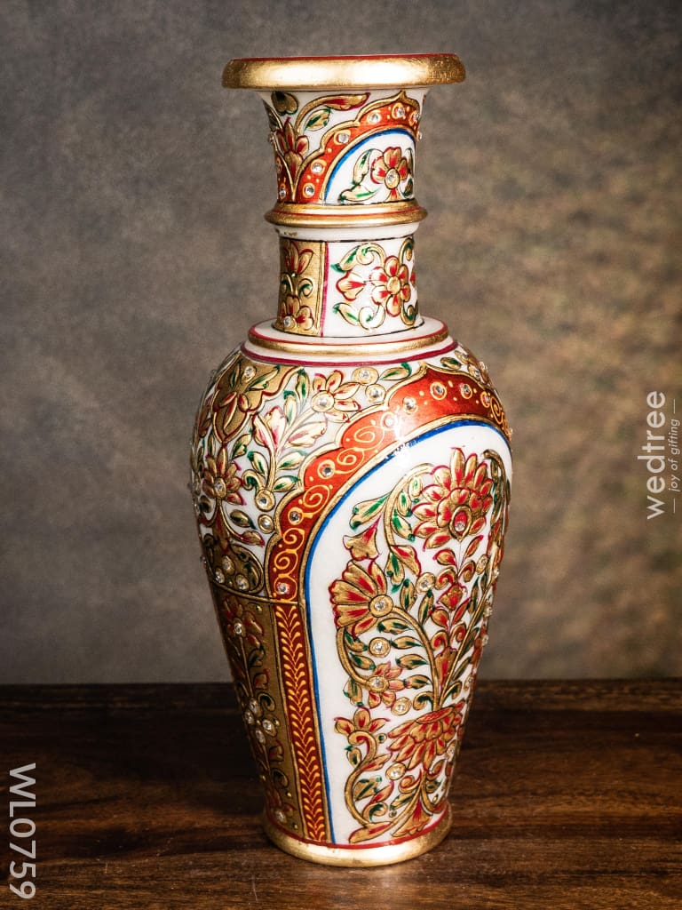 Marble Hand Painted Flower Vase 12 Inch - Wl0759 Decor