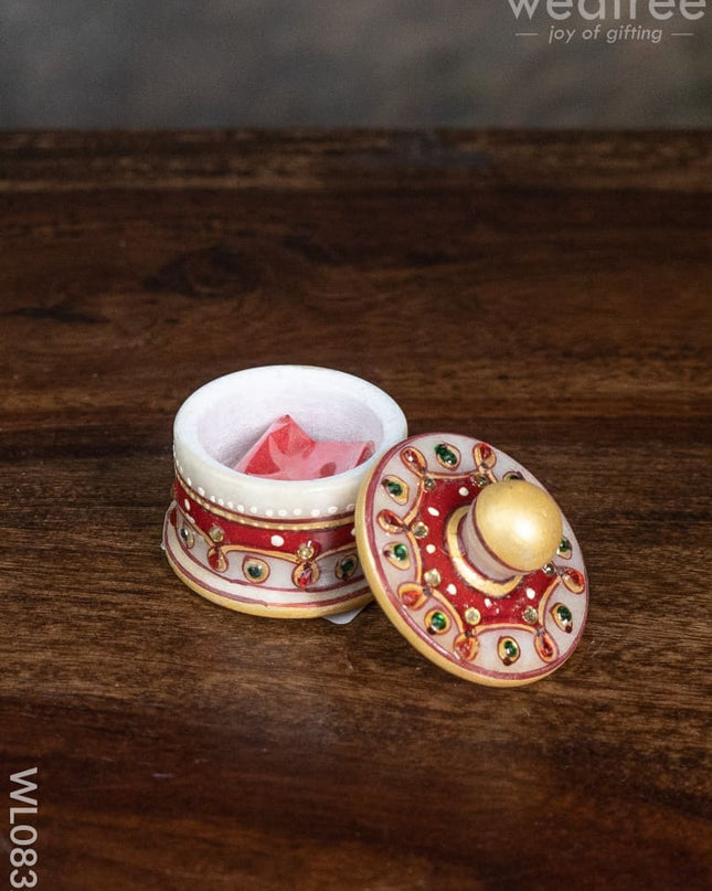 Marble Hand Painted Kum Box - Wl0832 Utilities