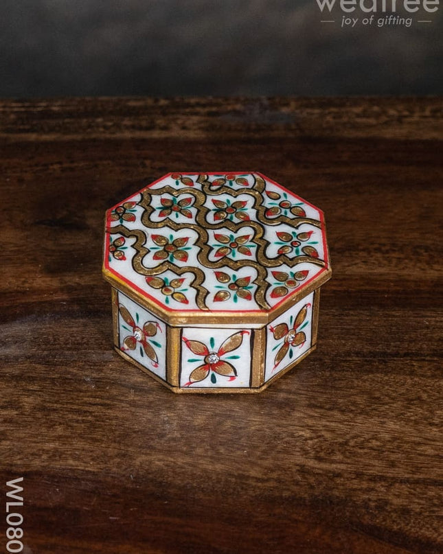 Marble Hand Painted Octagen Box - Wl0808 Utilities