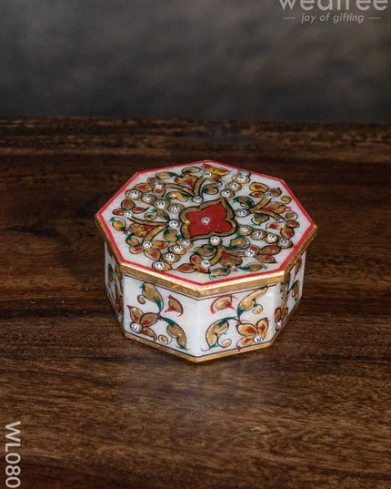 Marble Hand Painted Octagen Box - Wl0809 Utilities