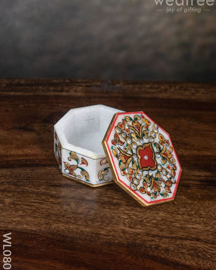 Marble Hand Painted Octagen Box - Wl0809 Utilities
