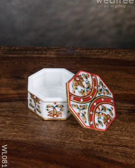 Marble Hand Painted Octagen Box - Wl0811 Utilities