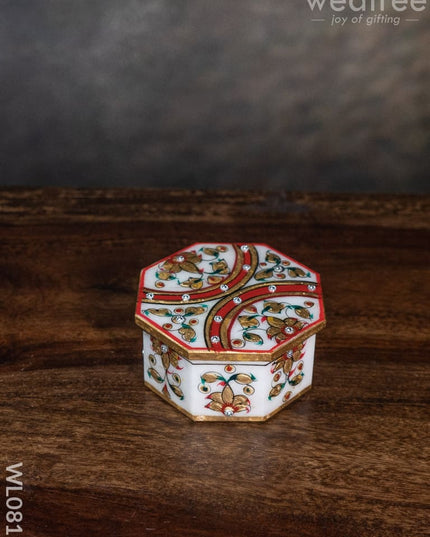Marble Hand Painted Octagen Box - Wl0811 Utilities