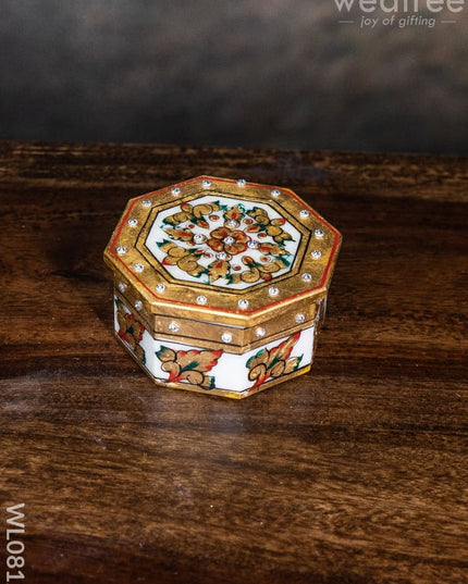 Marble Hand Painted Octagen Box - Wl0812 Utilities