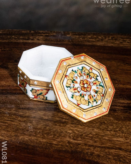 Marble Hand Painted Octagen Box - Wl0812 Utilities