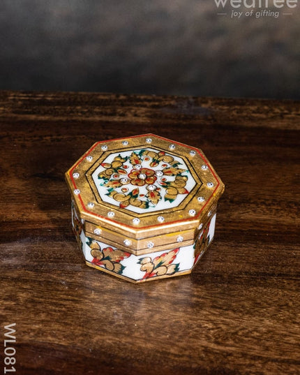 Marble Hand Painted Octagen Box - Wl0812 Utilities