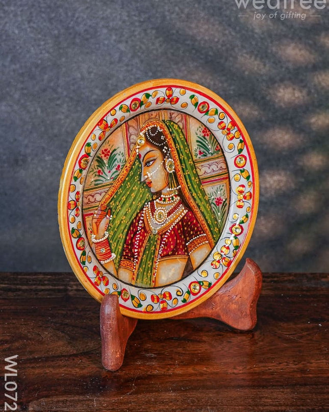 Marble Hand Painted Plate 6 Inch With Stand - Wl0722 Decor